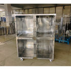 Produits métalliques/cage faits sur commande vigoureux de chien acier inoxydable avec 4 roues de roulette