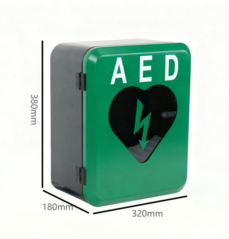 Armoire murale AED étanche et chauffée pour l'extérieur, nouveau DESIGN 2026, avec alarme sonore