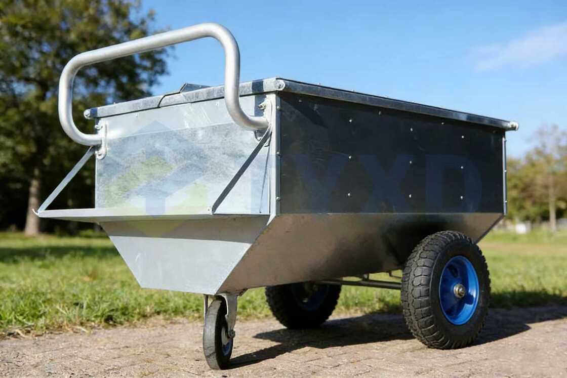TYXD  Boîte de rangement durable en acier galvanisé pour aliments pour chevaux, chariot à grande capacité pour aliments pour chevaux