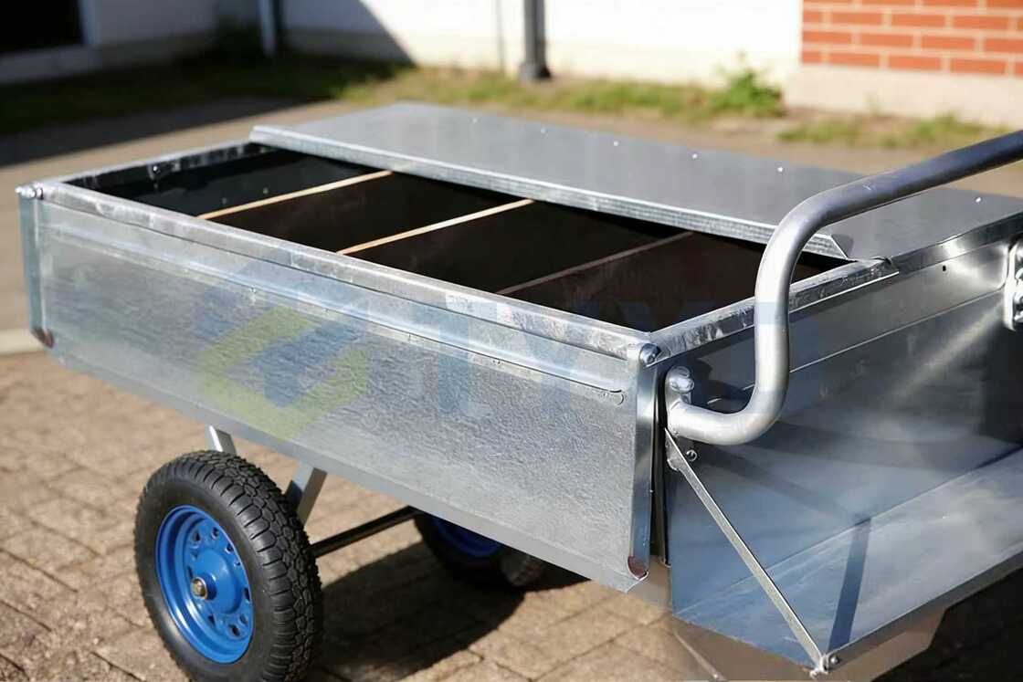 TYXD  Boîte de rangement durable en acier galvanisé pour aliments pour chevaux, chariot à grande capacité pour aliments pour chevaux