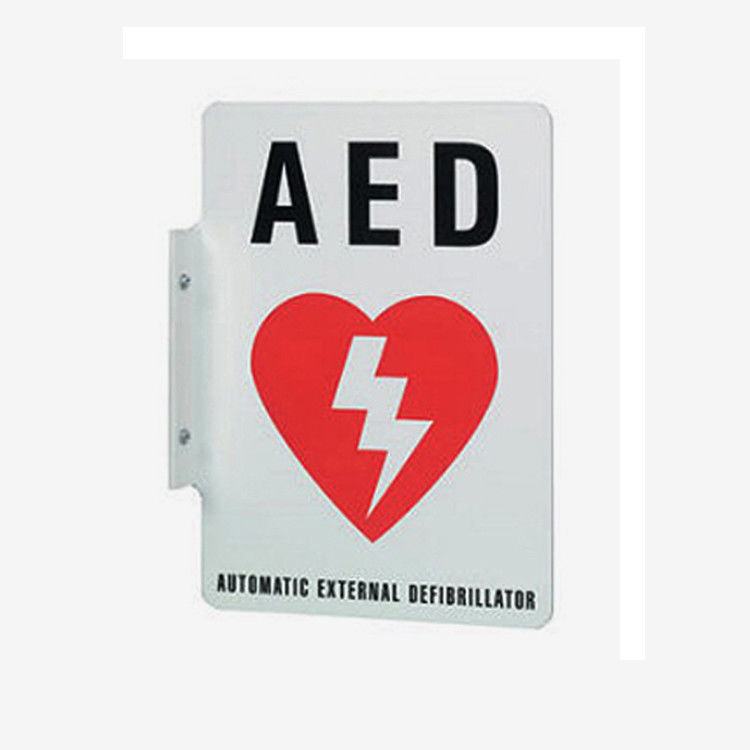 AED signe plat de mur de 2 de manière marquée, signe de 90 degrés d'AED 254x177mm