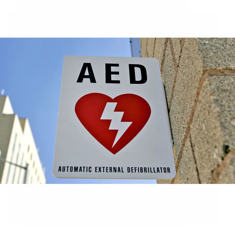 AED signe plat de mur de 2 de manière marquée, signe de 90 degrés d'AED 254x177mm